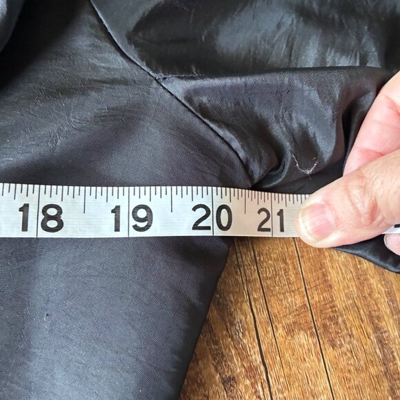 Unique Black Ruffle Trim Satin Top with Rosette Buttons – Med - Evening, Goth - Picture 7 of 13